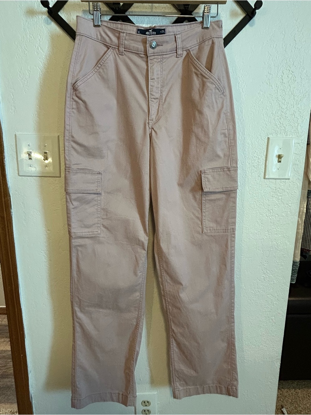 Hollister Tall Pink Ultra High-Rise Dad Pants Straight Leg Utility W 4L/W27L